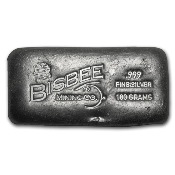 100 gram Silver Bar - Bisbee 100 gram Silver Bar - Bisbee